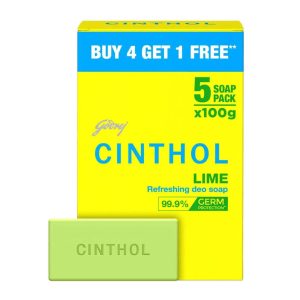 Cinthol Lime Soap, 100g (Pack of 5)