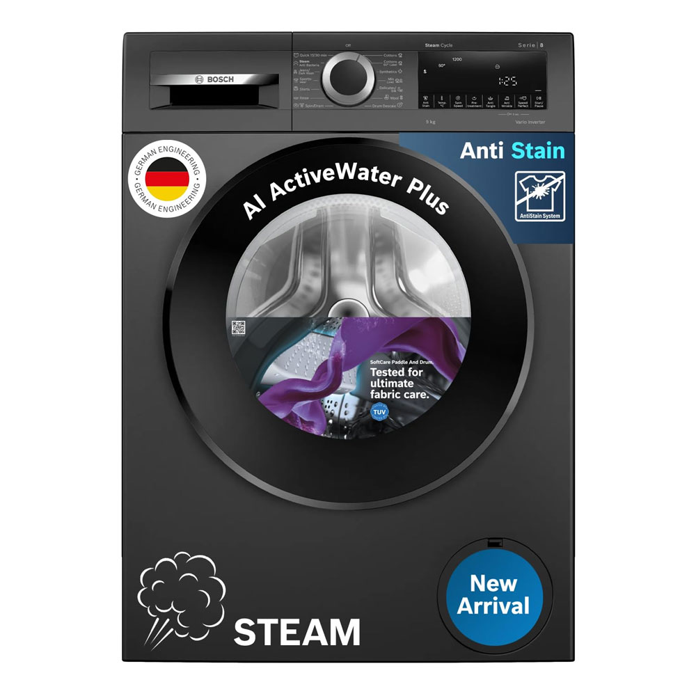 Bosch 9kg 5 Star Anti Stain & AI Active Water Plus Fully Automatic Front Load Washing Machine