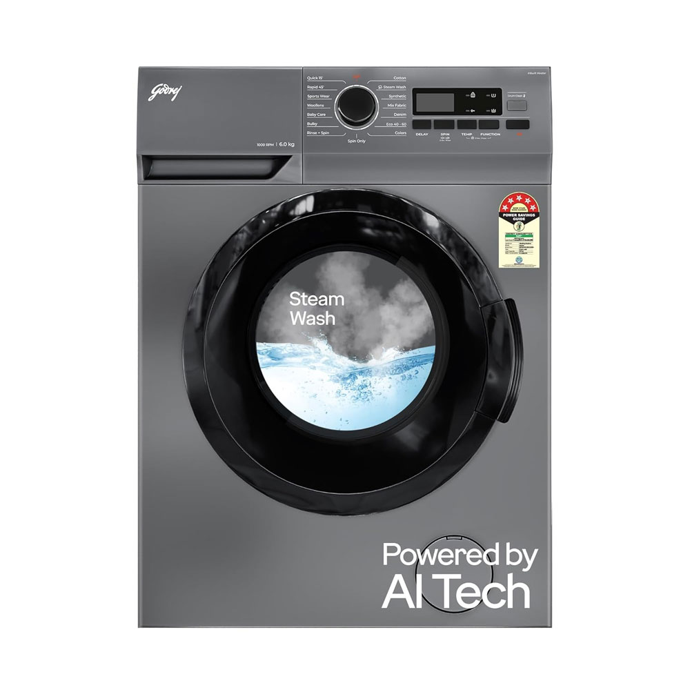 Godrej 6 Kg Eco-Wash With Steam Wash Fully-Automatic Front Load Washing Machine