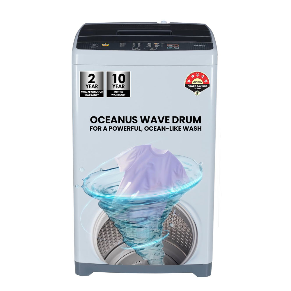 Haier 6 kg 5 Star Oceanus Wave Drum Washing Machine Fully Automatic Top Load