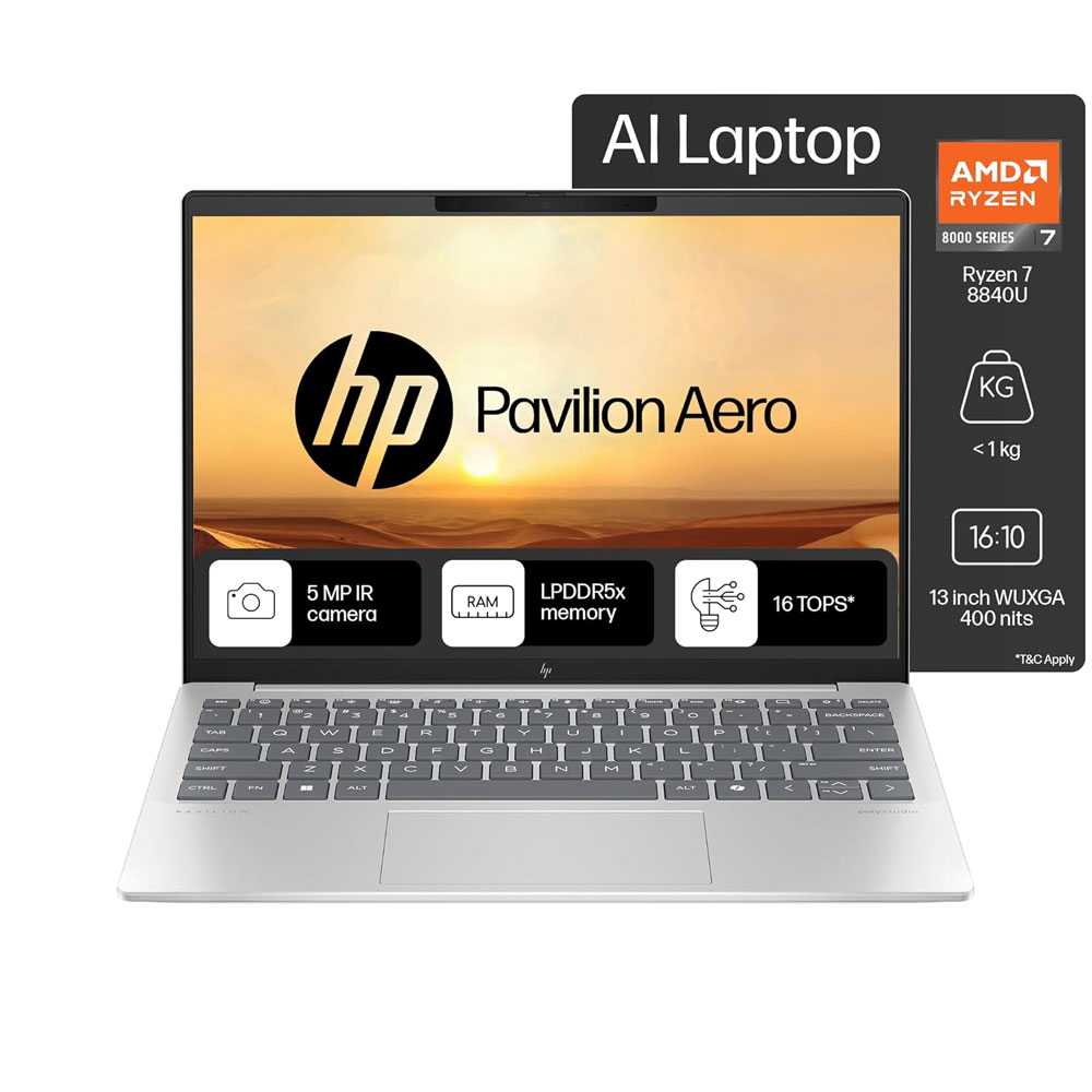 HP Pavilion Aero, AMD Ryzen 7-8840U AI Laptop