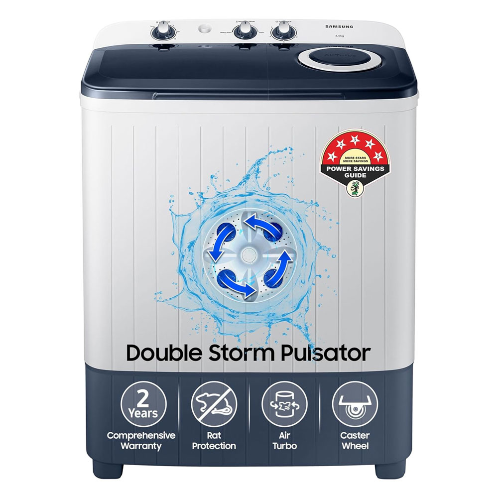 Samsung 6.5 kg, 5 star, Semi-Automatic Top Load Washing Machine