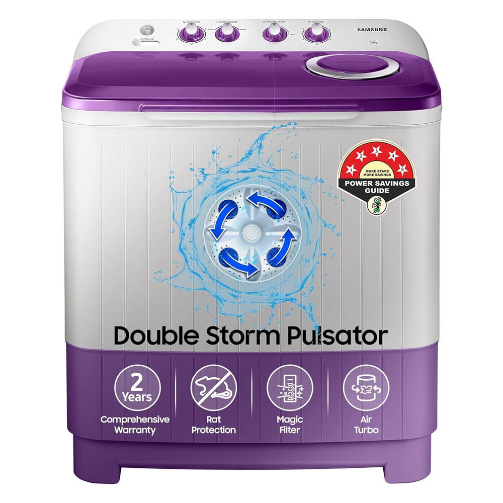 Samsung 7 kg, 5 star, Semi-Automatic Washing Machine