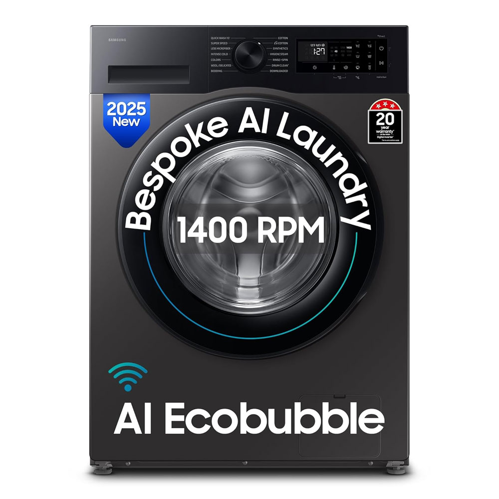 Samsung 9 kg, 5 star, AI EcoBubble, Super Speed, Wi-Fi, Hygiene Steam with Inbuilt Heater