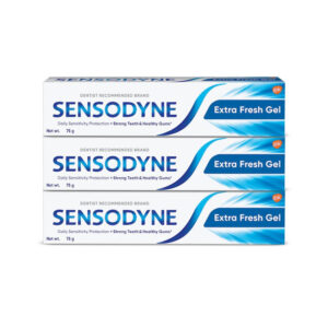 Sensodyne Toothpaste Extra Fresh Gel Combo pack, Sensitive tooth paste for daily sensitivity protection, 225 gm multi-pack (75 gm x 3)