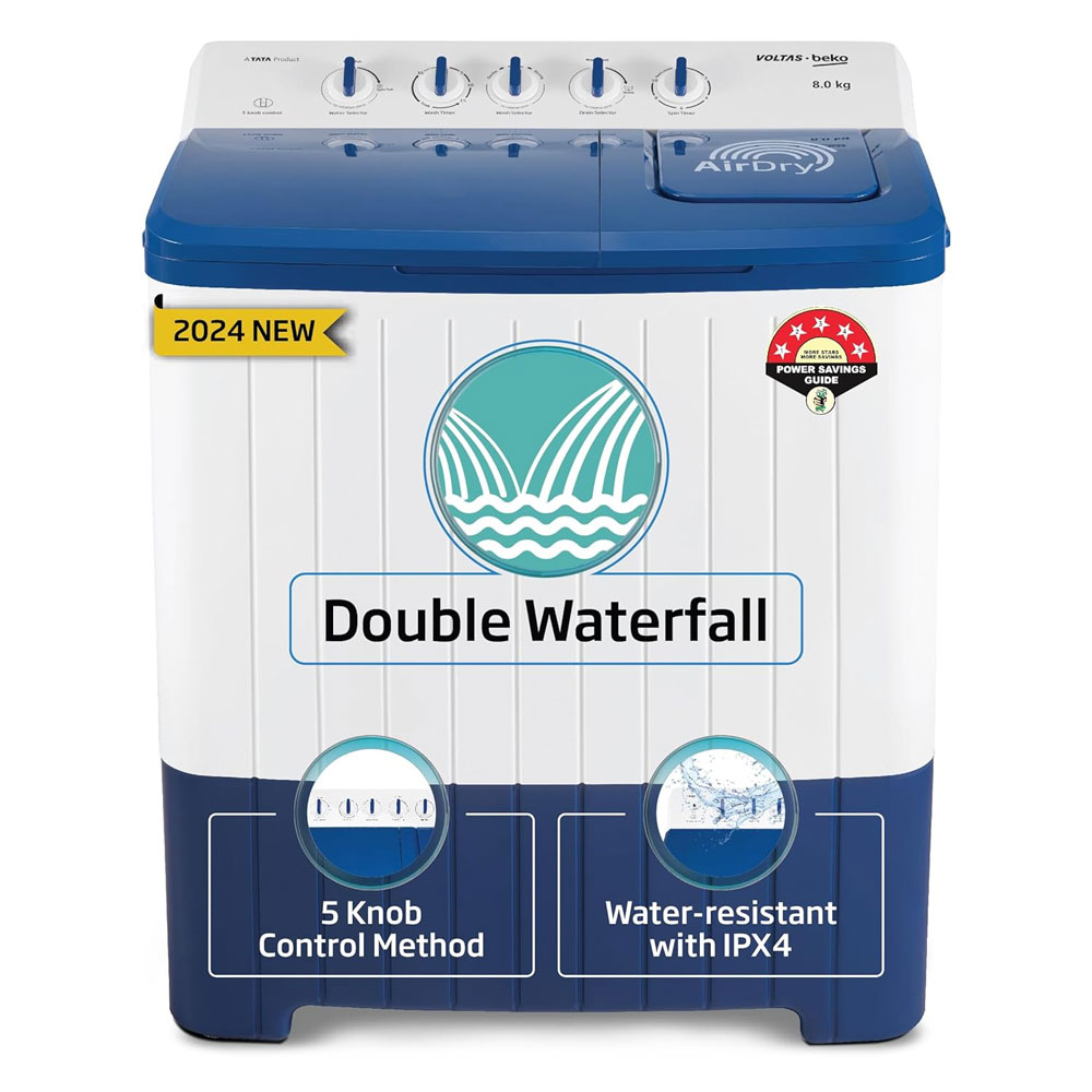 Voltas Beko, A Tata Product 8 Kg 5 Star Semi-automatic Top Load Washing Machine
